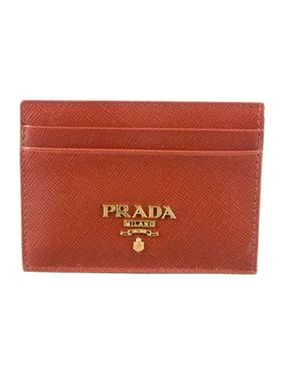 Pre-owned Prada 2010's Card Holder In Orange