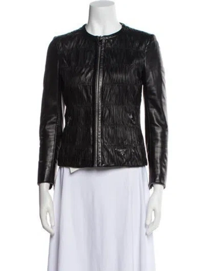 Pre-owned Prada 2010's Leather Poncho In Black