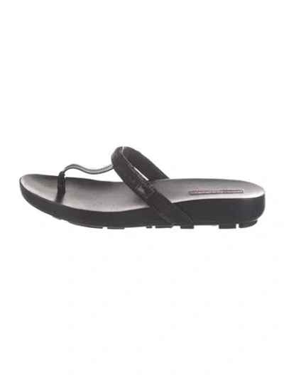 Pre-owned Prada 2010's Leather Slides In Black