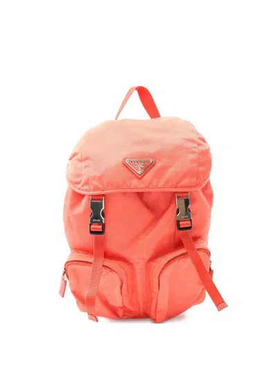 Pre-owned Prada 2010 Logo-triangle Backpack In Pink