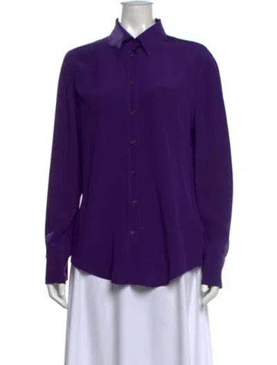 Pre-owned Prada 2010's Long Sleeve Button-up Top In Purple