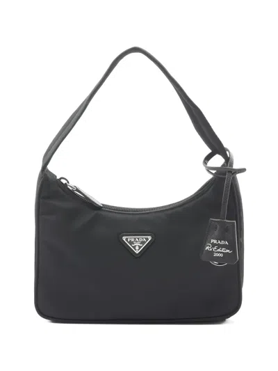 Pre-owned Prada 2010 Mini Re-edition 2000 Shoulder Bag In Black