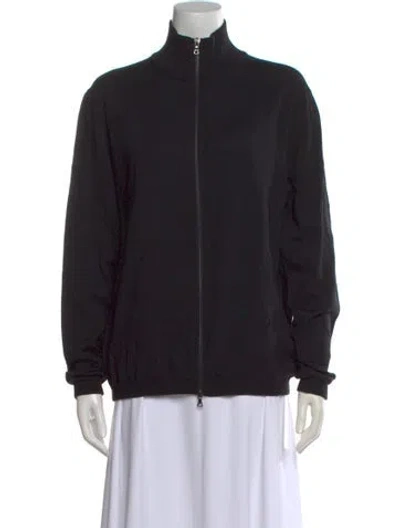 Pre-owned Prada 2010's Mock Neck Cardigan In Black