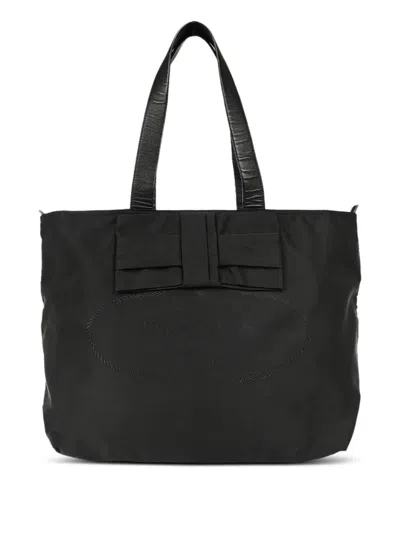 Pre-owned Prada 2010 Ribbon Tote Bag In Black