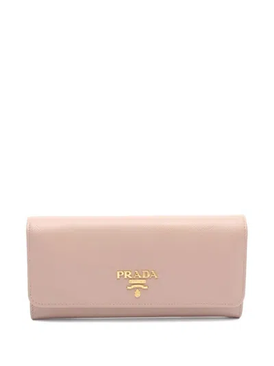 Pre-owned Prada 2010 Saffiano Bifold Wallet In Neutral