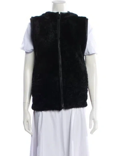 Pre-owned Prada 2010's Shearling Vest In Black
