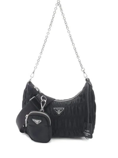Pre-owned Prada 2010 Small Re-edtition 2006 Shoulder Bag In Black
