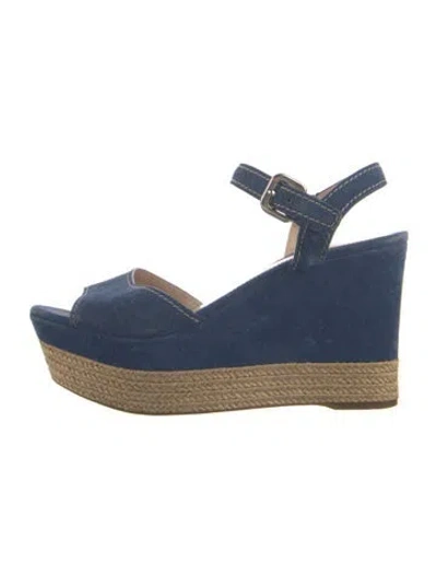 Pre-owned Prada 2010's Suede Sandals In Blue