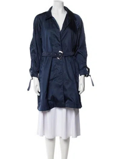 Pre-owned Prada 2010's Trench Coat In Blue