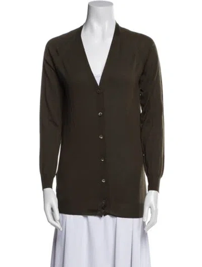 Pre-owned Prada 2010's V-neck Sweater In Green