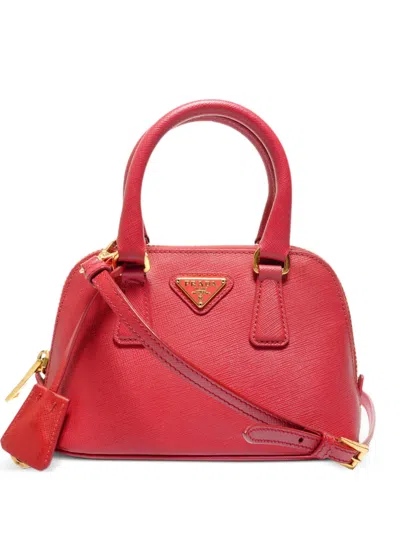 Pre-owned Prada 2010-2020s 2way Leather Mini Bag In Red