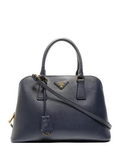 Pre-owned Prada 2010-2020s Leather Tote Bag In Blue