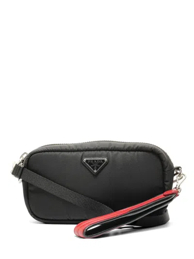 Pre-owned Prada 2010-2020s Logo-plaque Shoulder Bag In Black