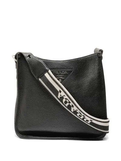 Pre-owned Prada 2010-2020s Logo-plaque Shoulder Bag In Black