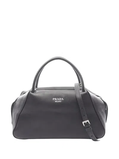 Pre-owned Prada 2010-2026 Brushed Leather Supernova Satchel In Black