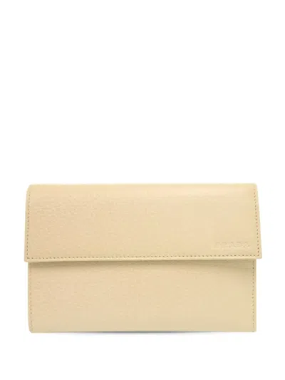 Pre-owned Prada 2010-2026 Cinghiale Trifold Wallet Small Wallets In Neutral