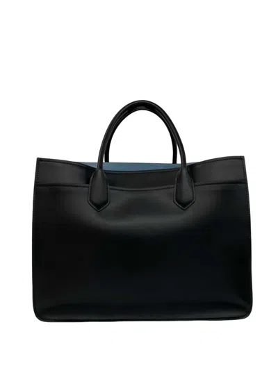 Pre-owned Prada 2010-2026 Etiquette City Calf Shopping Satchel In Black