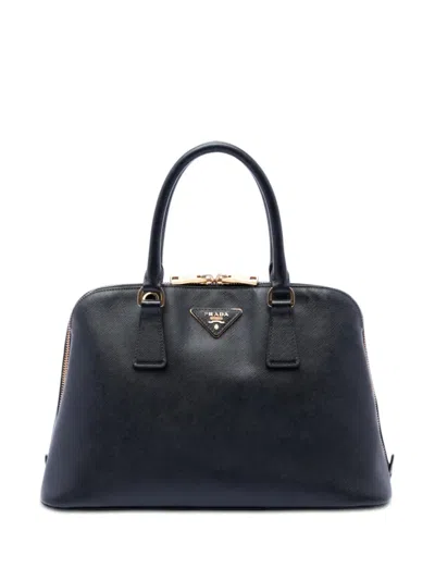 Pre-owned Prada 2010-2026 Medium Saffiano Lux Promenade Satchel In Black