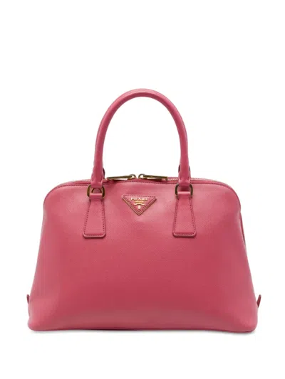 Pre-owned Prada 2010-2026 Medium Saffiano Lux Promenade Satchel In Pink