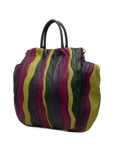 Pre-owned Prada 2010-2026 Multicolor Nappa Waves Satchel In Multicolour