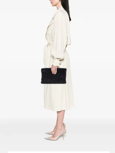 Pre-owned Prada 2010-2026 Nappa Gaufre Clutch Bag In Black