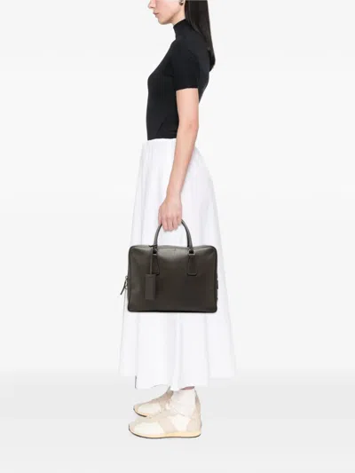 Pre-owned Prada 2010-2026 Saffiano Business Bag In Grey