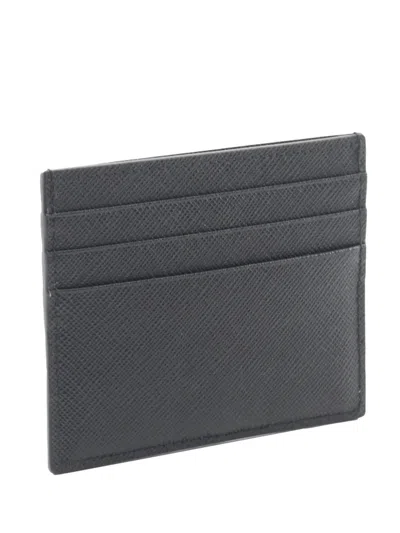 Pre-owned Prada 2010-2026 Saffiano Card Holder In Black