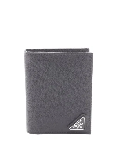 Pre-owned Prada 2010-2026 Saffiano Card Holder In Black