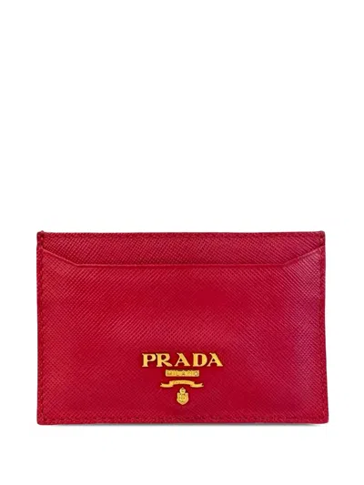 Pre-owned Prada 2010-2026 Saffiano Case Card Holder In Pink