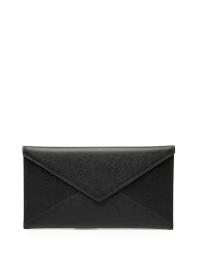 Pre-owned Prada 2010-2026 Saffiano Envelope Pouch In Black