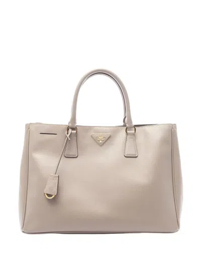 Pre-owned Prada 2010-2026 Saffiano Galleria Satchel In Neutrals