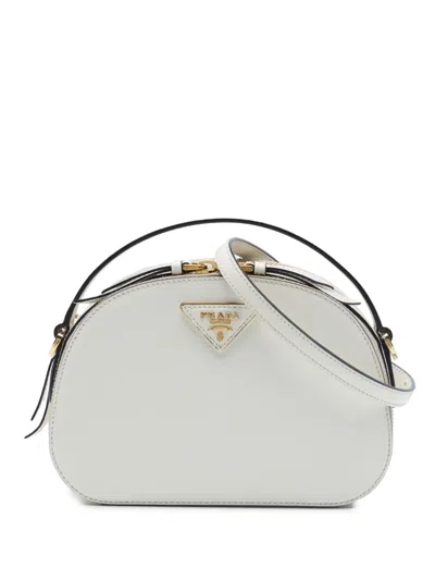 Pre-owned Prada 2010-2026 Saffiano Lux Odette Satchel In White