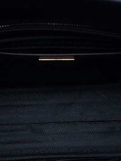 Pre-owned Prada 2010-2026 Saffiano Lux Open Convertible Tote Satchel In Blue