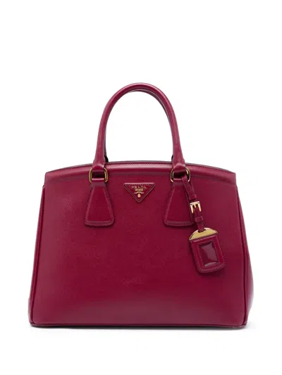 Pre-owned Prada 2010-2026 Saffiano Lux Parabole Tote Bag In Red