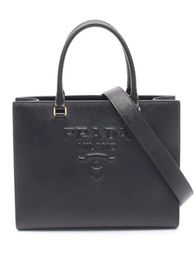 Pre-owned Prada 2010-2026 Saffiano Lux Tote Bag In Black