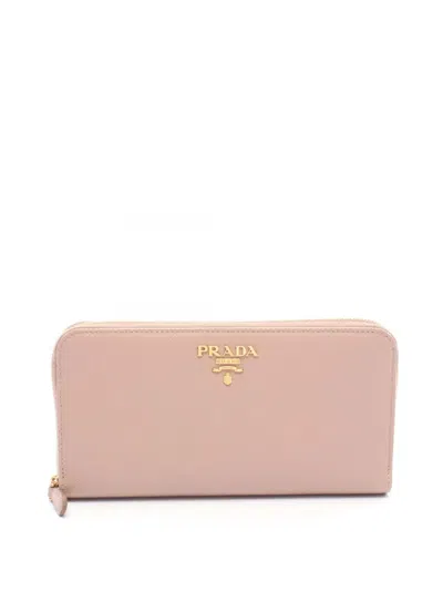 Pre-owned Prada 2010-2026 Saffiano Wallet Long Wallets In Pink
