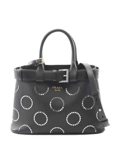Pre-owned Prada 2010-2026 Small Buckle Satchel In Black