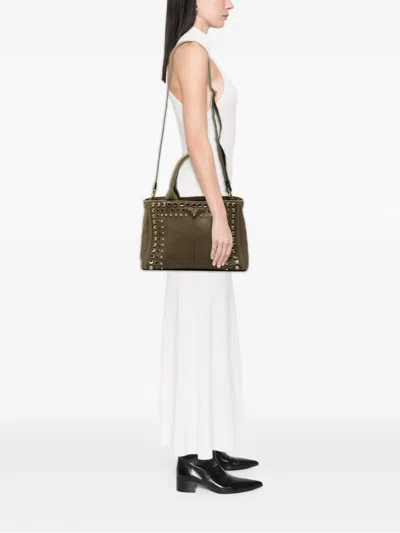 Pre-owned Prada 2010-2026 Small Canvas Canapa Bijoux Satchel In Brown