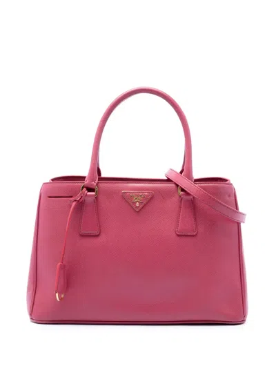 Pre-owned Prada 2010-2026 Small Saffiano Lux Gardeners Tote Satchel In Pink