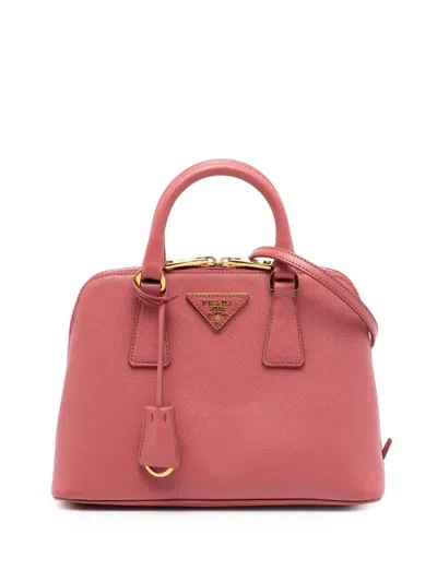 Pre-owned Prada 2010-2026 Small Saffiano Lux Promenade Satchel In Pink