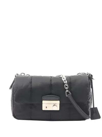 Pre-owned Prada 2010-2026 Tessuto Bomber Shoulder Bag In Black
