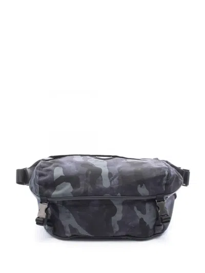 Pre-owned Prada 2010-2026 Tessuto Camouflage Belt Bag In Black