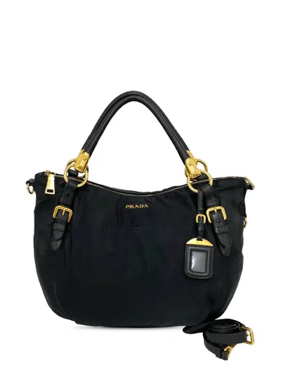 Pre-owned Prada 2010-2026 Tessuto Canapa Logo Satchel In Black