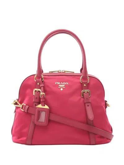 Pre-owned Prada 2010-2026 Tessuto Dome Satchel In Pink