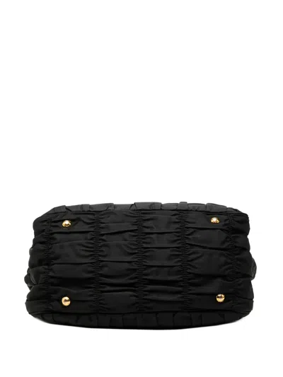 Pre-owned Prada 2010-2026 Tessuto Gaufre Satchel In Black