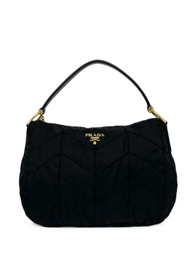Pre-owned Prada 2010-2026 Tessuto Impunto Satchel In Black