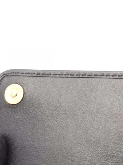 Pre-owned Prada 2010-2026 Velvet Cahier Wallet On Chain Crossbody Bag In Black