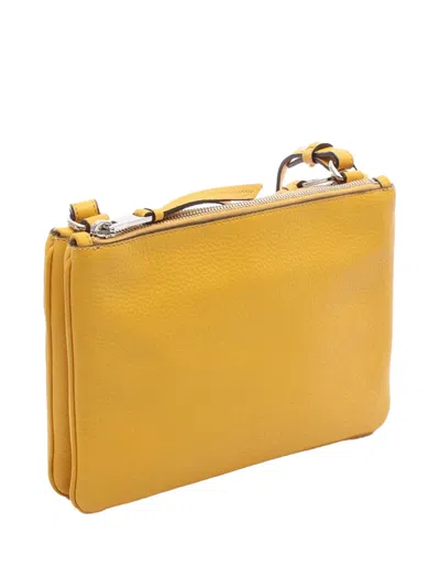 Pre-owned Prada 2010-2026 Vitello Daino Crossbody Bag In Yellow