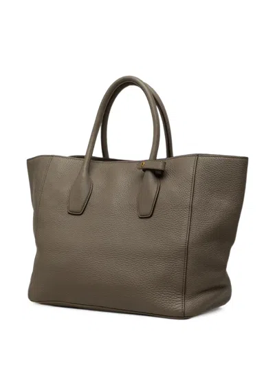 Pre-owned Prada 2010-2026 Vitello Daino Open Convertible Tote Satchel In Brown