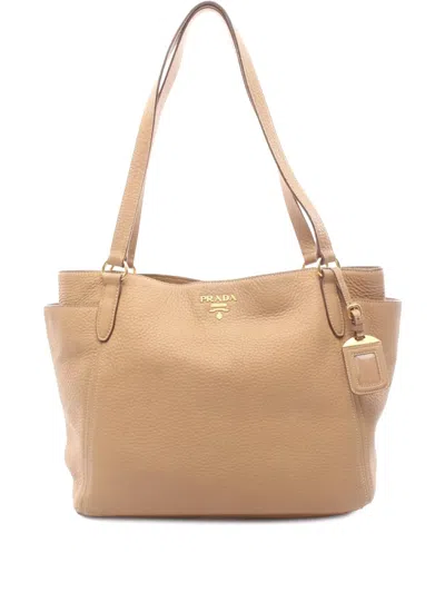 Pre-owned Prada 2010-2026 Vitello Daino Tote Bag In Brown